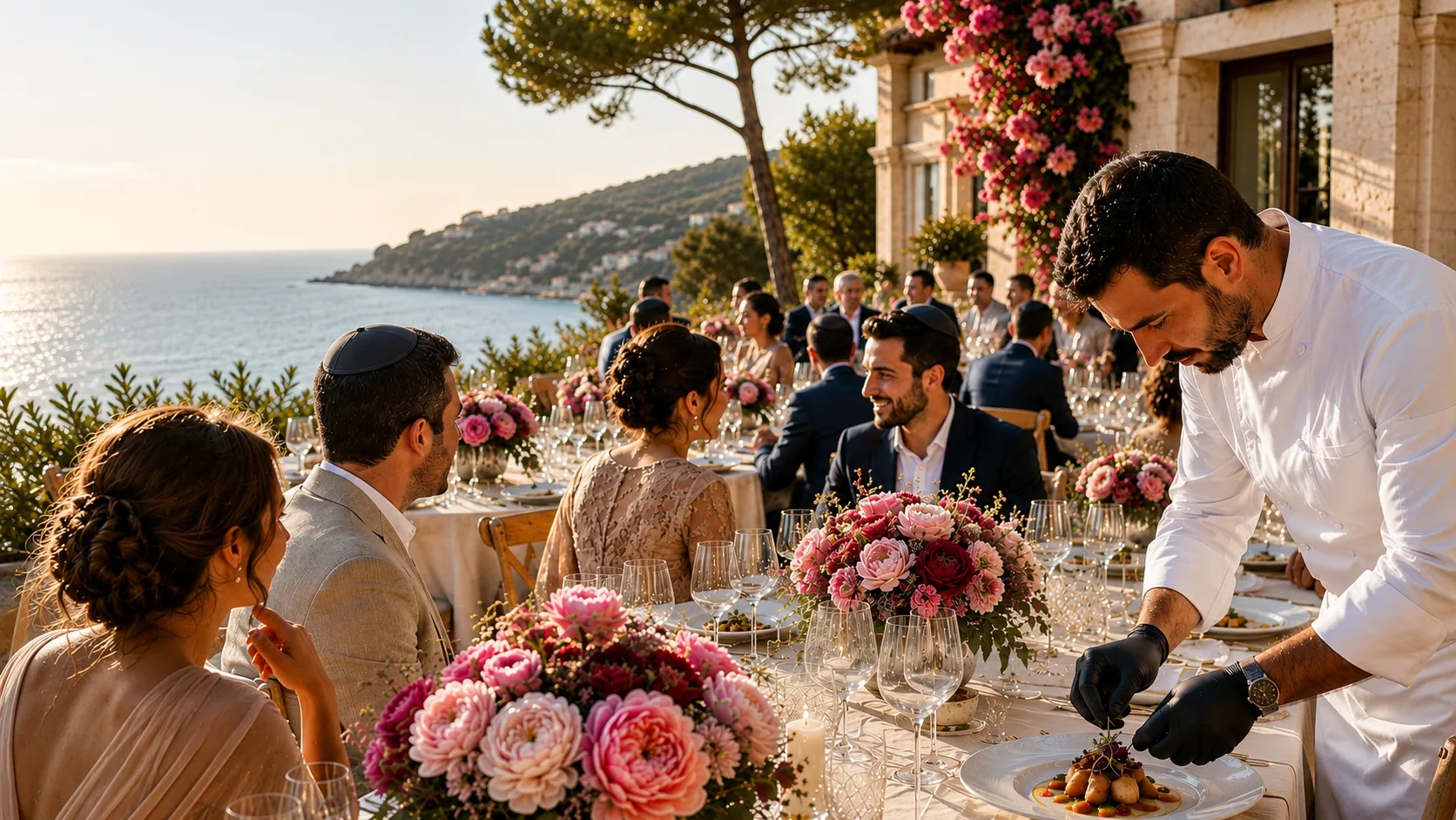 Mariage cacher élégant en Provence avec service Avi Dan Traiteur